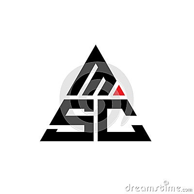 MSC triangle letter logo design with triangle shape. MSC triangle logo design monogram. MSC triangle vector logo template with red Vector Illustration