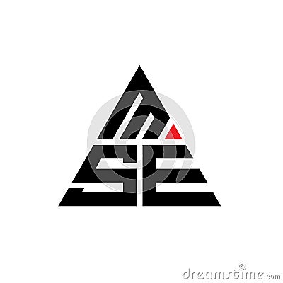 MSE triangle letter logo design with triangle shape. MSE triangle logo design monogram. MSE triangle vector logo template with red Vector Illustration