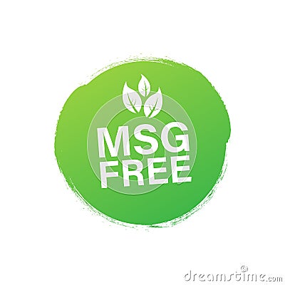 Msg free. Glutamate no added food package icon. Monosodium glutamate. Vector stock illustration Vector Illustration