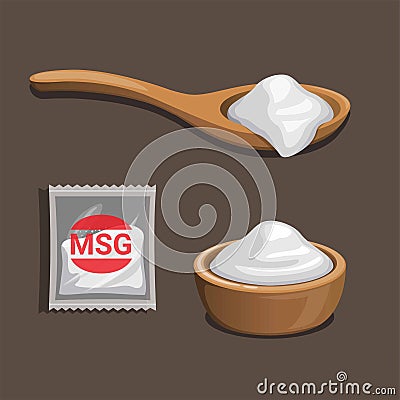 MSG - Monosodium Glutamate. food flavoring product symbol set. concept in cartoon illustration vector Vector Illustration