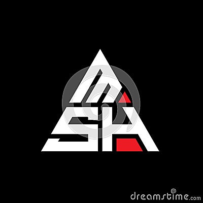 MSH triangle letter logo design with triangle shape. MSH triangle logo design monogram. MSH triangle vector logo template with red Vector Illustration