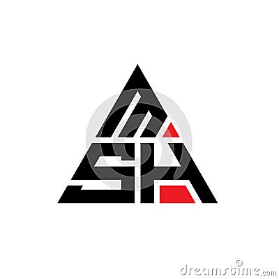 MSH triangle letter logo design with triangle shape. MSH triangle logo design monogram. MSH triangle vector logo template with red Vector Illustration