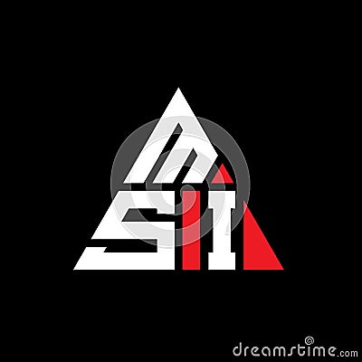 MSI triangle letter logo design with triangle shape. MSI triangle logo design monogram. MSI triangle vector logo template with red Vector Illustration