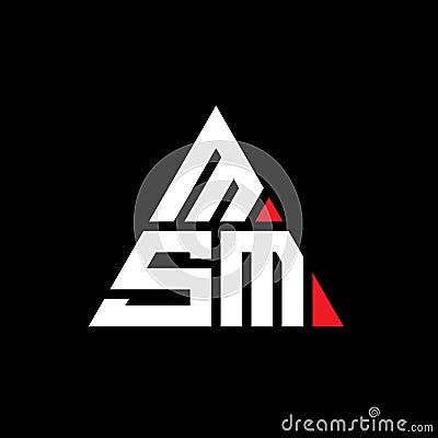MSM triangle letter logo design with triangle shape. MSM triangle logo design monogram. MSM triangle vector logo template with red Vector Illustration