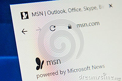 Msn.com Web Site. Selective focus. Editorial Stock Photo