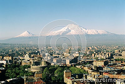 Mt. Ararat at Yerevan, Armenia Stock Photo