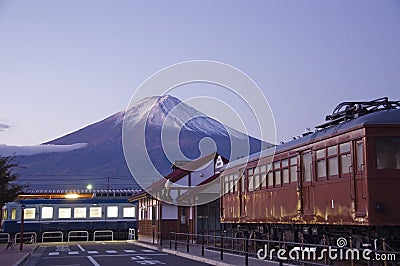 Mt Fuji at dawn. Stock Photo