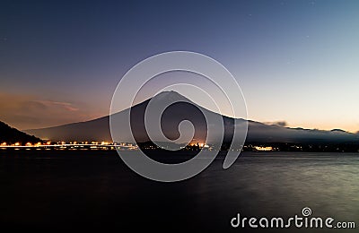 Mt. Fuji at Dusk Stock Photo