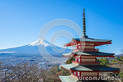 Mt. Fuji iin Kawagushiko near Tokyo, Japan Stock Photo