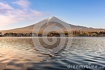 Mt. Fuji on Lake Kawaguchi Stock Photo