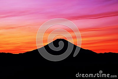 Sunset and Mt. Fuji Stock Photo