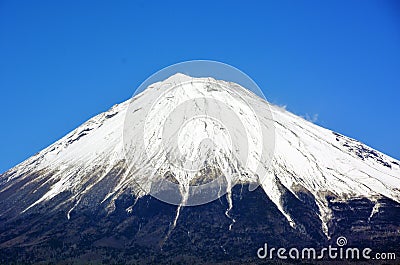 Mt.Fuji with snow Stock Photo