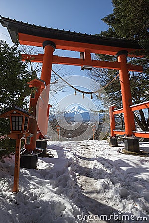 Mt.Fuji in winter, Japan Stock Photo