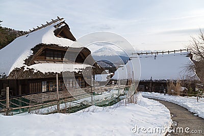 Mt.Fuji in winter, Japan Stock Photo