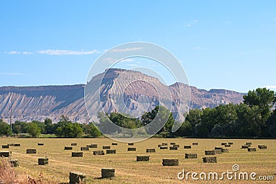 Mt. Garfield from Orchard Mesa Stock Photo