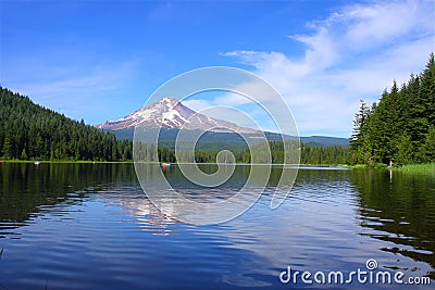 Mt. Hood at Trillium Lake Stock Photo