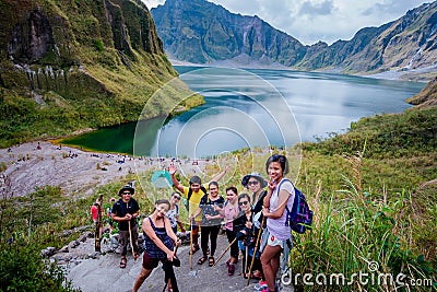 Mt.Pinatubo crater lake, a beautiful disaster Editorial Stock Photo