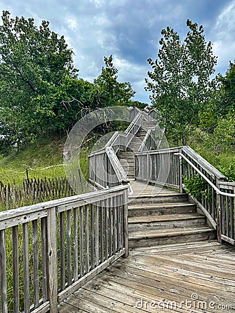 Mt. Pisgah Dune Climb and Boardwalk in Holland State Park in Michigan Stock Photo