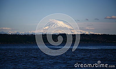 Mt. Rainer and Puget Sound Stock Photo