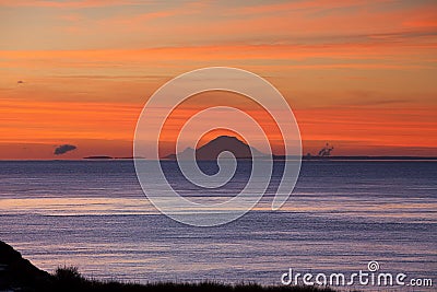 Mt. Rainier over Puget Sound Stock Photo