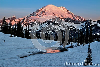Mt. Rainier Tipsoo Lake, Washington State Stock Photo