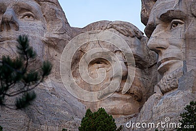 Mt Rushmore `Teddy` Roosevelt and Abraham Lincoln Stock Photo