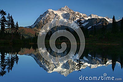 Mt. Shuksan Reflection Stock Photo