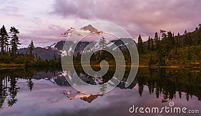 Mt Shuksan at Sunset Stock Photo