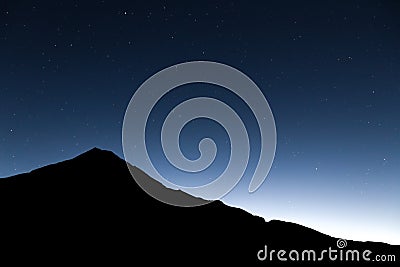 Mt Taranaki Silhouette and stars Stock Photo