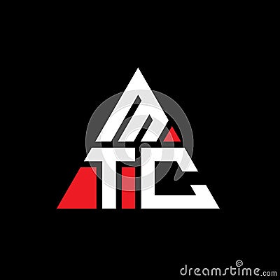 MTC triangle letter logo design with triangle shape. MTC triangle logo design monogram. MTC triangle vector logo template with red Vector Illustration