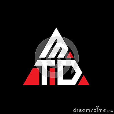 MTD triangle letter logo design with triangle shape. MTD triangle logo design monogram. MTD triangle vector logo template with red Vector Illustration