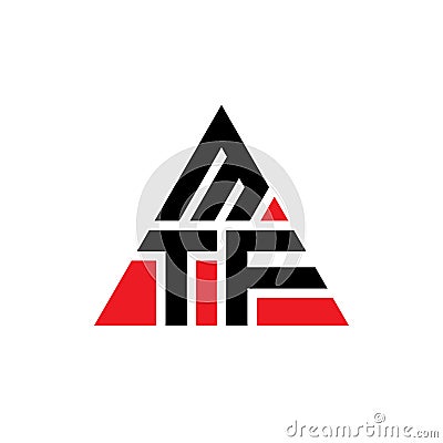 MTF triangle letter logo design with triangle shape. MTF triangle logo design monogram. MTF triangle vector logo template with red Vector Illustration