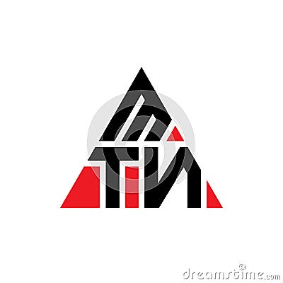 MTN triangle letter logo design with triangle shape. MTN triangle logo design monogram. MTN triangle vector logo template with red Vector Illustration