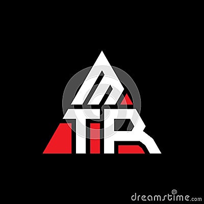 MTR triangle letter logo design with triangle shape. MTR triangle logo design monogram. MTR triangle vector logo template with red Vector Illustration