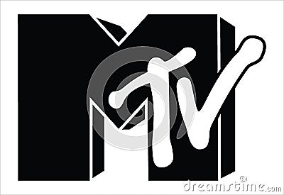 mtv music television greyscale retro 90 decade Vector Illustration