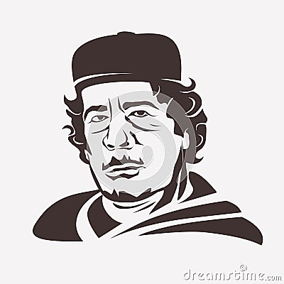Muammar Gaddafi stylized vector portrait. Vector Illustration