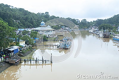 Muara arau view from Kampung Batu, Padang, West Sumatra, Indonesia Editorial Stock Photo