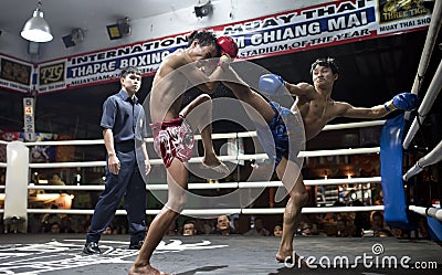 Muay Thai in Chiang Mai Editorial Stock Photo