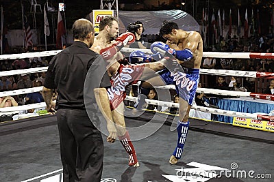 Muay Thai Match Editorial Stock Photo