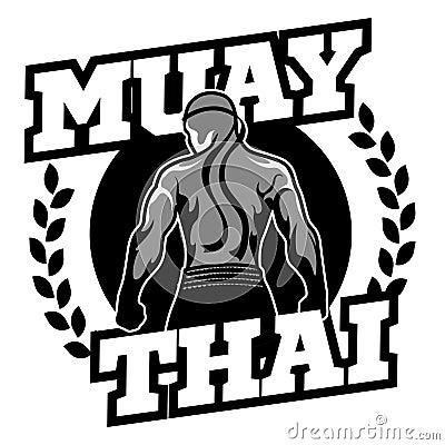 Muay Thai vector logo for boxing gym or other Vector Illustration