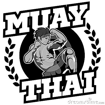 Muay Thai vector logo for boxing gym or other Vector Illustration