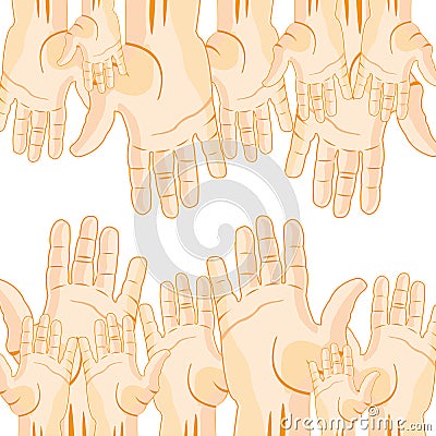 Much extended hands Vector Illustration