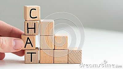 much money. Wooden blocks - the inscription chat Stock Photo