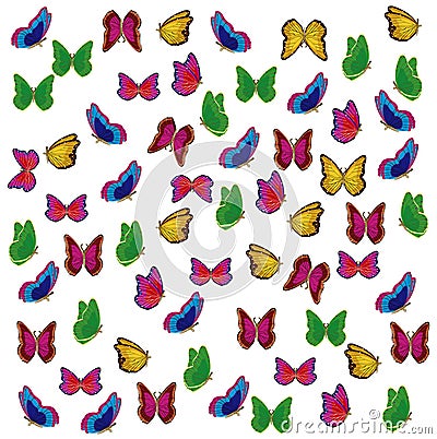 Much varicoloured insects butterfly Stock Photo