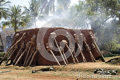 Mud brick kiln Stock Photo