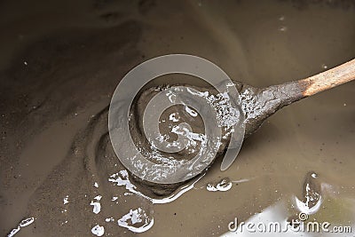 Mud mask from hot spring mineral mud Stock Photo