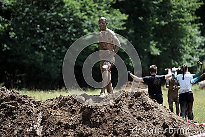 Mud running Editorial Stock Photo