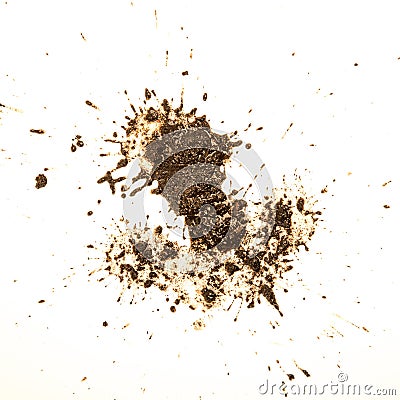 Mud splat pattern isolated on a white background Stock Photo