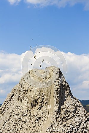 Mud Volcano - Buzau county - Romania Stock Photo