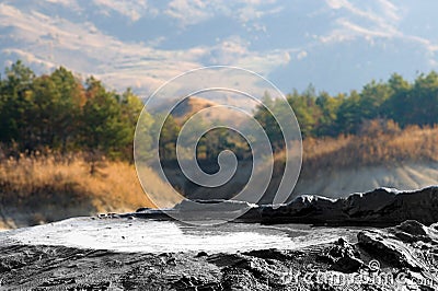 Mud Volcanoes at Berca, Romania Stock Photo